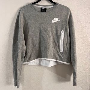 Nike Wmns Tech Fleece Crew Sweatshirt Grey White Women Sport 939929